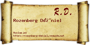 Rozenberg Dániel névjegykártya